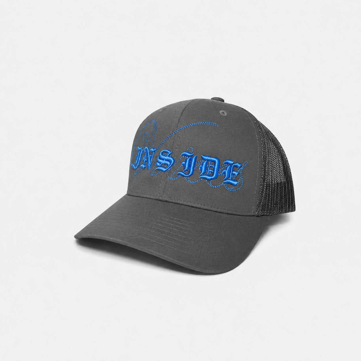 GORRA TRUCKER WASTED [GRIS CON AZUL]