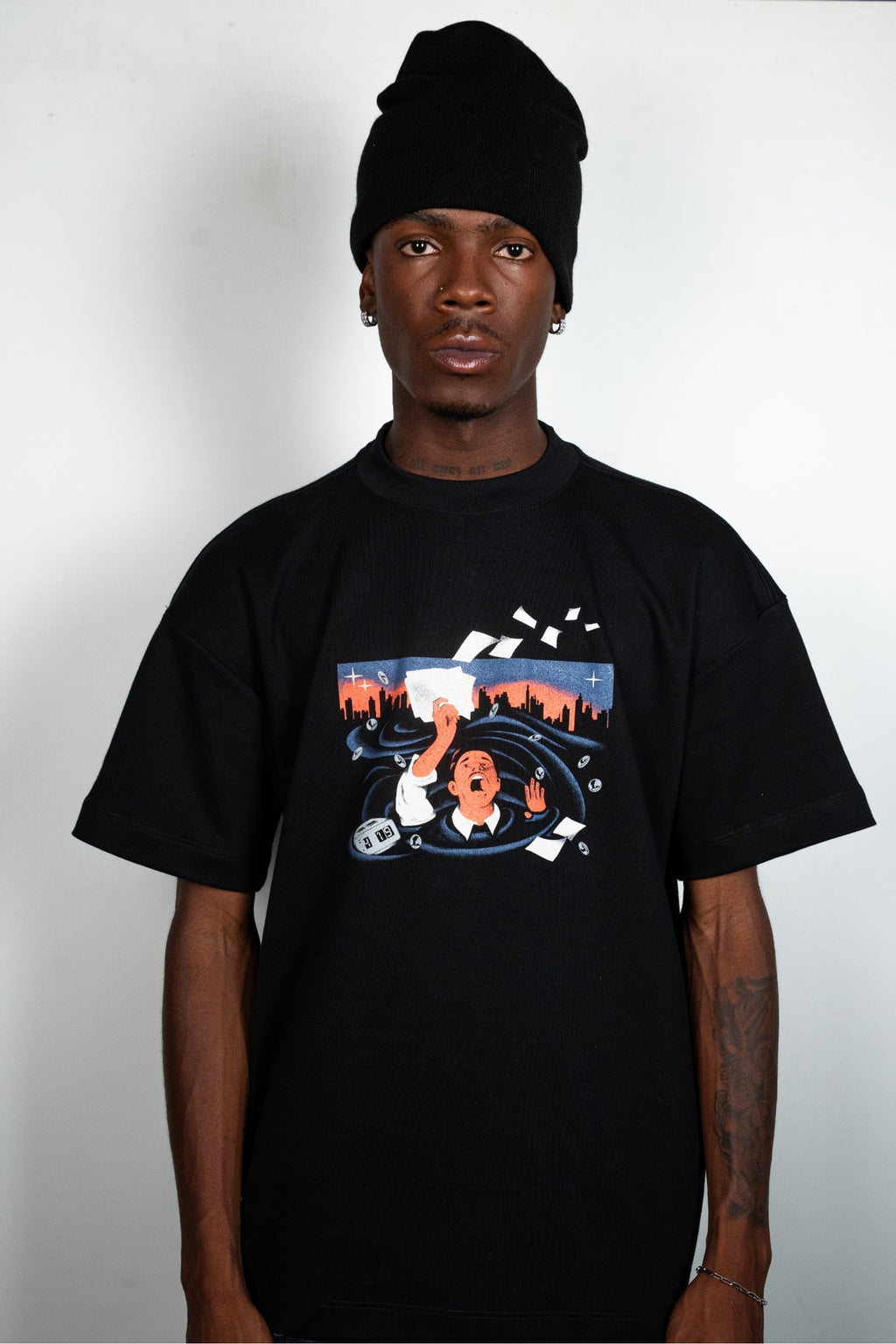 CAMISETA OVERTIME [NEGRO]